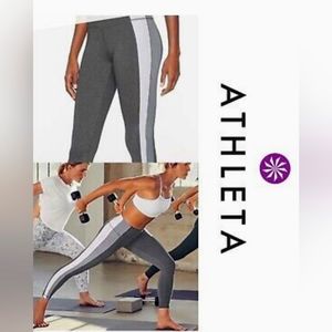 ATHLETA Salutation Colorblock Asymmetrical Powervita 7/8 Yoga Leggings Size M